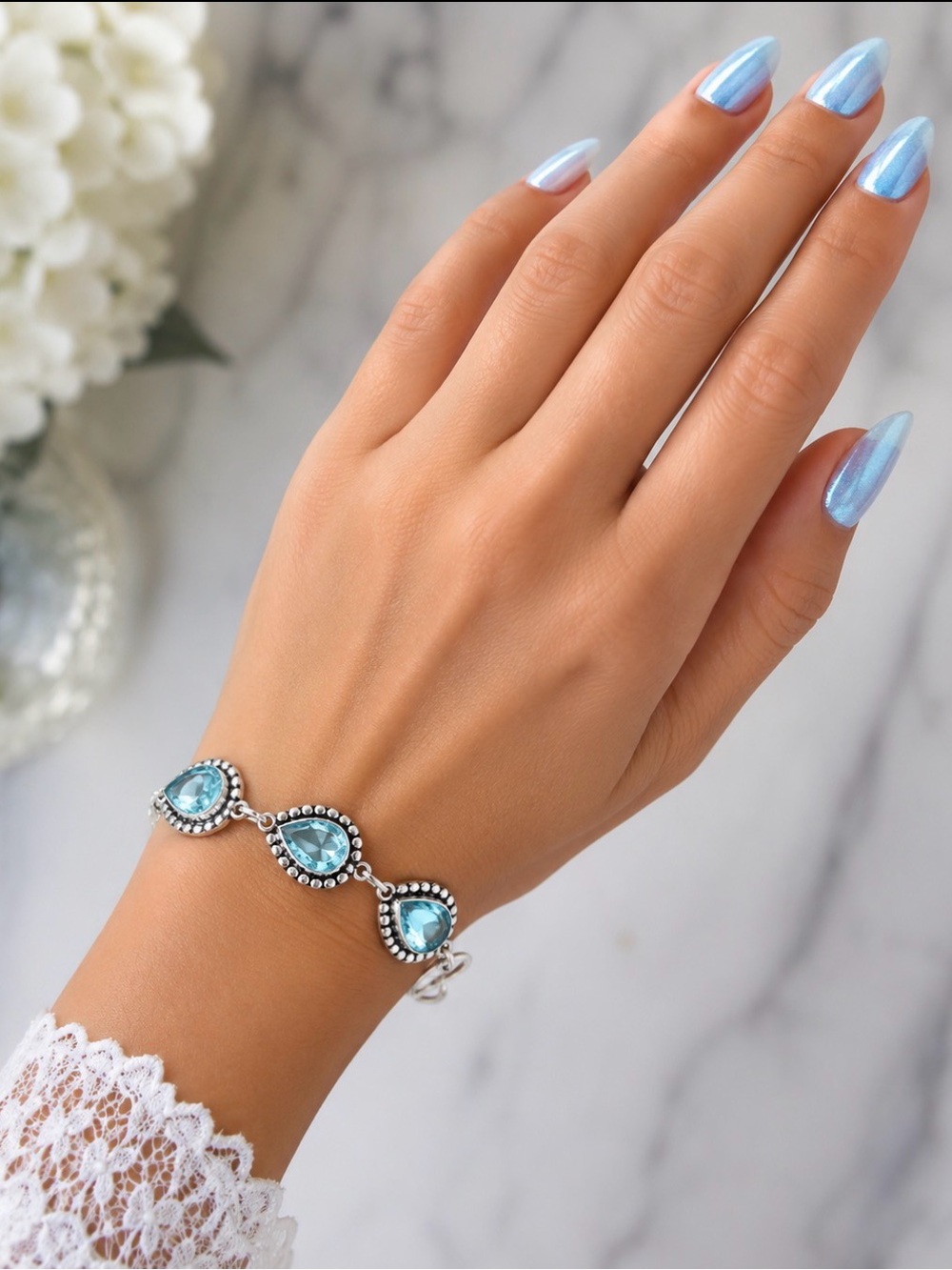 Ice Blue Quartz Bracelet